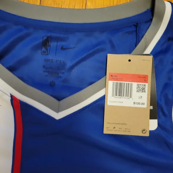 Nike Blue and Gray Basketball Jersey - Picture 3 of 4